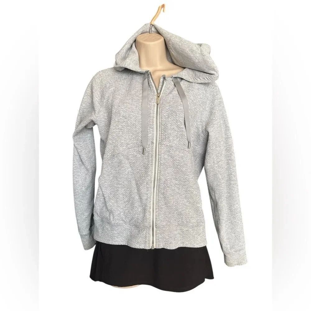 Lululemon texture zipup Athletica Soft  Heather Gray 2Layer Hoodie Jacket